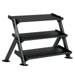 3 Tier dumbbell Rack with adjustable shelf for kettlebell storage