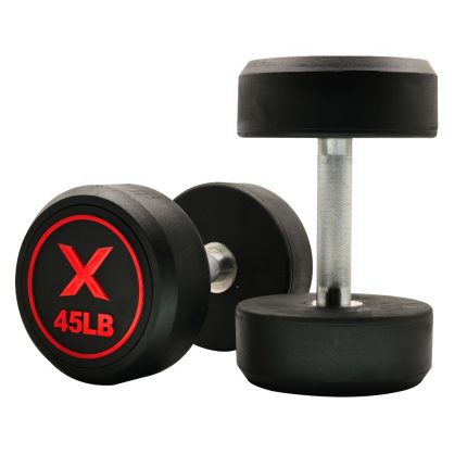 Professional rubber round dumbbells for commercial training spaces